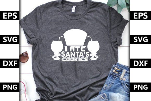 Christmas Quote SVG Design, I Ate Santa’: Graphics & T-Shirt Designs