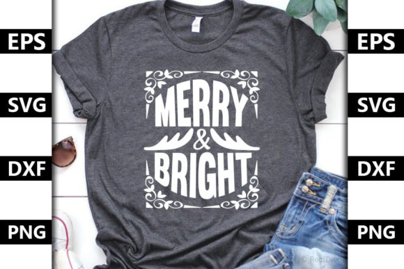 Christmas Quote SVG Design, Merry Brig Graphics