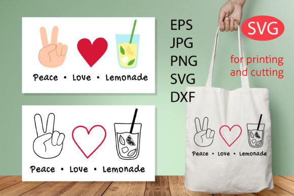 Peace Love Lemonade - Quote SVG Cut File