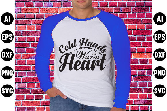 Winter Quote SVG Design: Cold Hands, Warm Heart Graphics